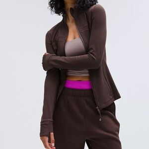 Brown Zip-Up Jacket and Joggers Set